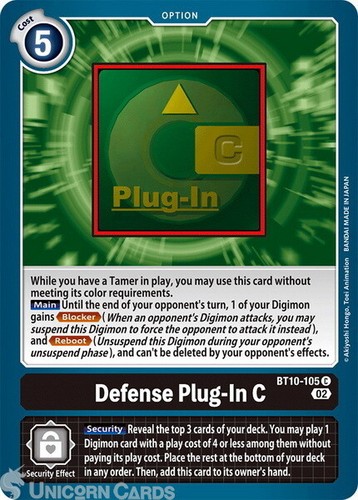 Bt10 105 defense plug - bt10-105, c